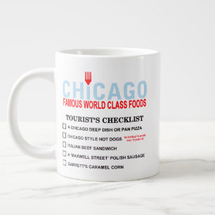 Taza De Café Gigante Lista de verificación de alimentos famosos de Chic
