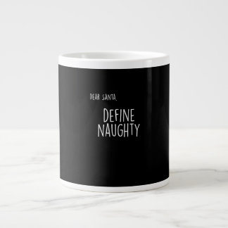 Taza De Café Gigante Lista divertida de Navidad de Santa Claus travieso