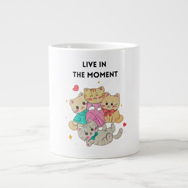 TAZA DE CAFÉ GIGANTE LIVE IN THE MOMENT (Frente)