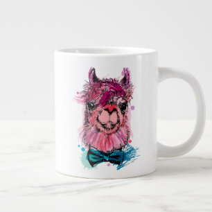 Taza De Café Gigante Llama rosa corta