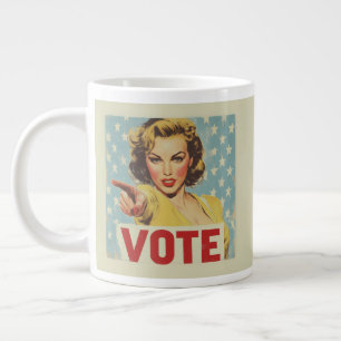Taza De Café Gigante Llamado Patriótico a la Acción: ¡Vota!