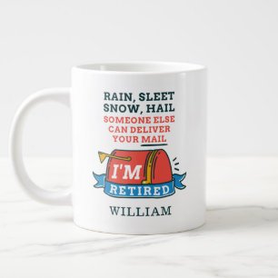 Taza De Café Gigante Lluvia Aguanieve Nieve Trabajador Postal Jubilado