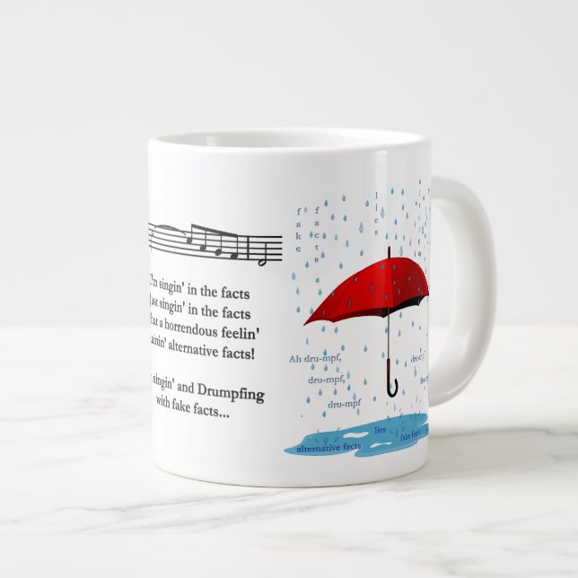 Taza De Café Gigante Lluvia y cantos hechos alternativos Jumbo Mug (Derecha)