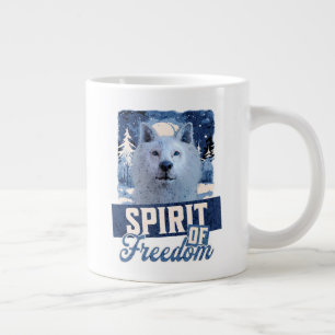 Taza De Café Gigante Lobo Ártico Espíritu de Libertad Diseño de Vida Si