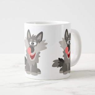 Taza De Café Gigante Lobo de dibujos animados lindo y tonto