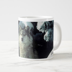 Taza De Café Gigante Lobo en invierno