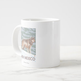 Taza De Café Gigante Lobo gris StandingNew México