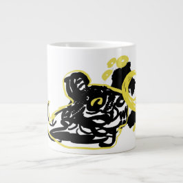 Taza De Café Gigante Lobo  nube luna 