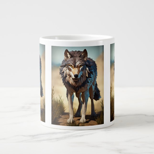 Taza De Café Gigante lobo salvaje (Frente)