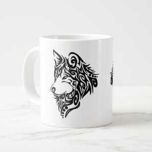 Taza De Café Gigante Lobo Tribal