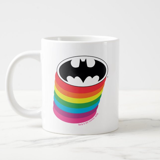 Taza De Café Gigante Logo de arco iris en capas de Batman (Izquierda)