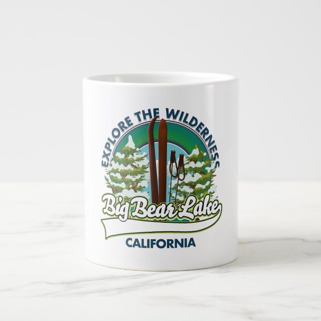 Taza De Café Gigante Logo de Big Bear Lake California (Frente)