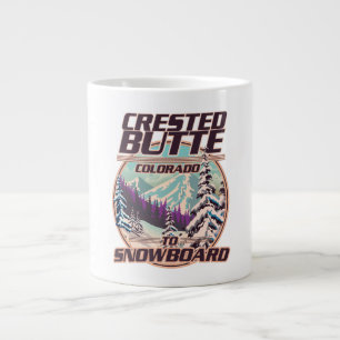 Taza De Café Gigante Logo de Crested Butte Colorado Snowboarding
