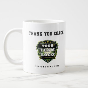 Taza De Café Gigante Logo de foto del equipo de fútbol Gracias entrenad