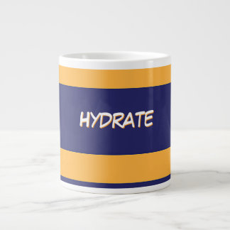 Taza De Café Gigante Logo de HYDRATE Naranja Franja Azul Oscuro
