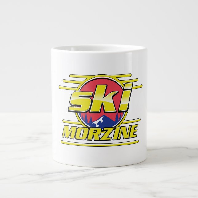 Taza De Café Gigante Logo de Morzine France Ski 80 (Frente)