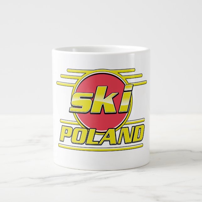 Taza De Café Gigante Logo de Ski Poland 80 (Frente)