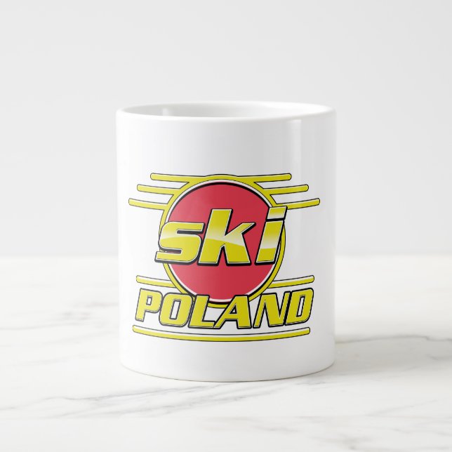 Taza De Café Gigante Logo de Ski Poland 80 (Frente)