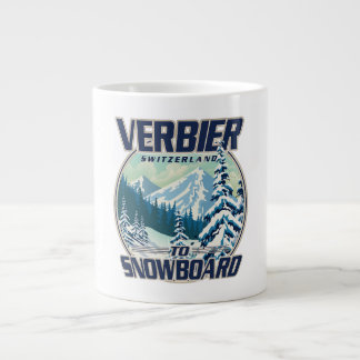 Taza De Café Gigante Logo de Verbier Suiza Snowboard Travel