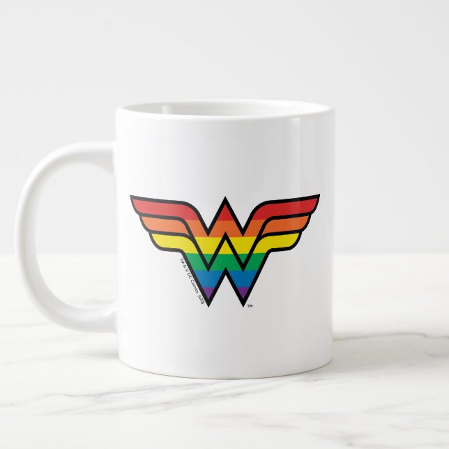 Taza De Café Gigante Logo de Wonder Woman Rainbow (Izquierda)
