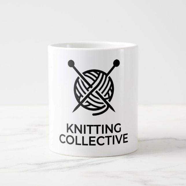 Taza De Café Gigante Logo Knitting Collective Pelote de Laine  (Frente)