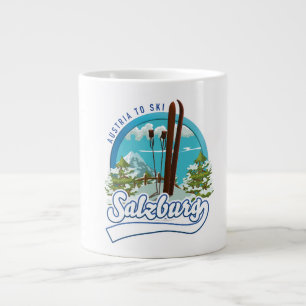 Taza De Café Gigante Logotipo de esquí de Salzburgo Austria.