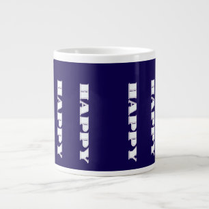Taza De Café Gigante Logotipo Feliz Dk Azul Regalo