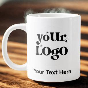 Taza De Café Gigante Logotipo minimalista y negocio del texto
