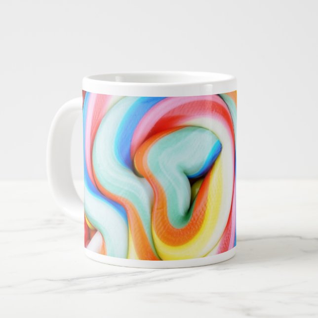 Taza De Café Gigante Lollipop rayado y sabelotodos multicolores (Izquierda)