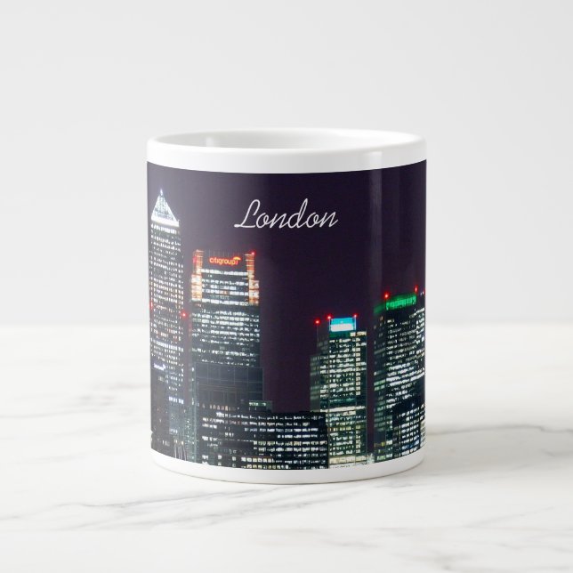 Taza De Café Gigante London City Night Skyline Reino Unido (Frente)