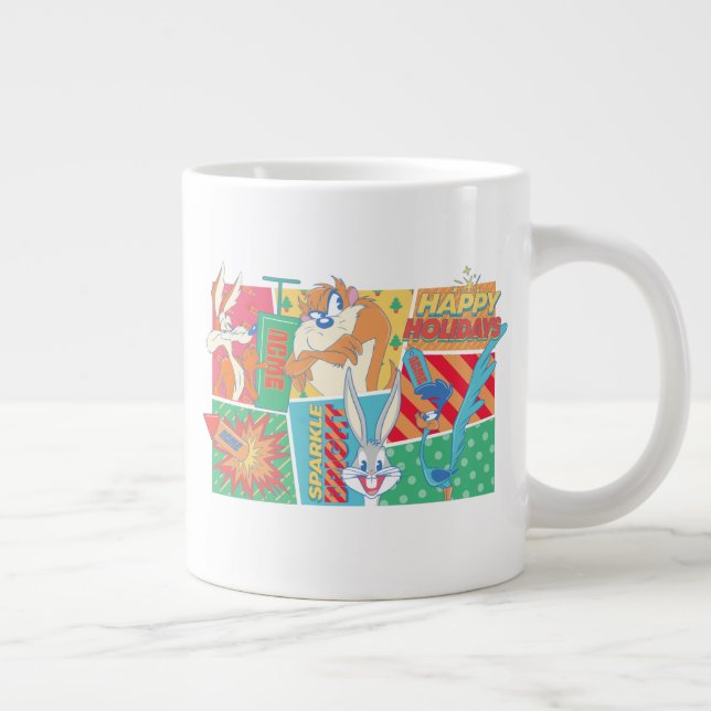 Taza De Café Gigante LOONEY TUNES™ | Patrón de vacaciones felices (Derecha)