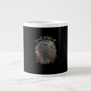 Taza De Café Gigante Loro Cuervo Divertido F-Caw-F con Frase Gráfica Cr