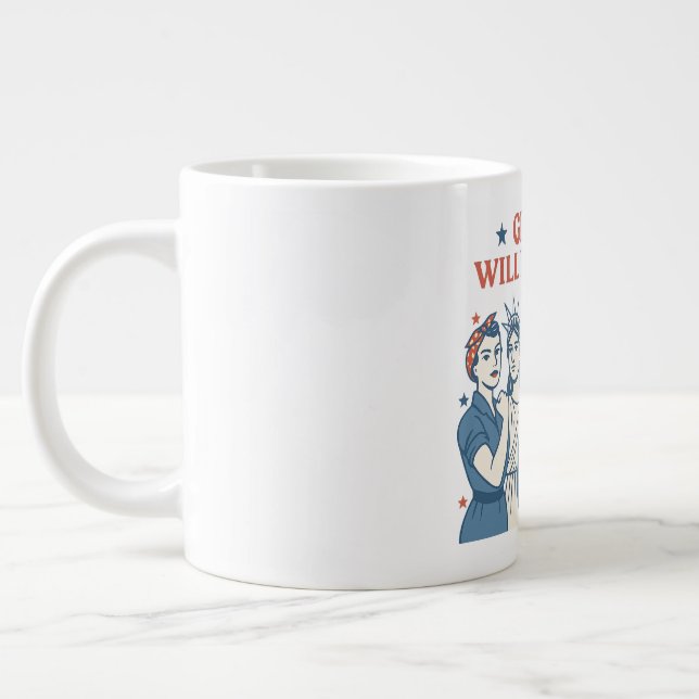 Taza De Café Gigante Los chicas serán Chicas el 4 de julio (Izquierda)