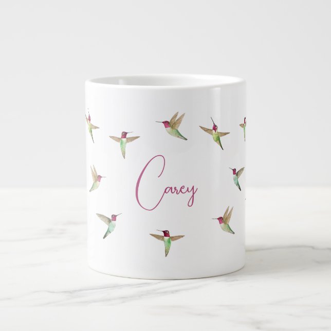 Taza De Café Gigante Los colibríes de la personalizado Anna (Frente)