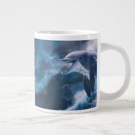 Taza De Café Gigante Los delfines juegan justamente por el THRILL