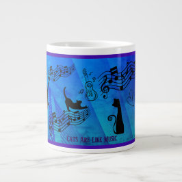 Taza De Café Gigante Los Gatos Son Como la Música: Partituras y Guitarr