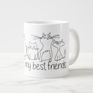 Taza De Café Gigante Los gatos son mis mejores amigos