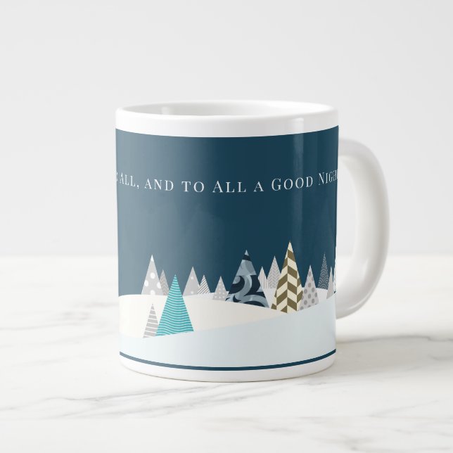 Taza De Café Gigante Los Navidades de los Árboles Modernos Paisajean Di (Derecha)