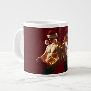 Taza De Café Gigante Los Navidades sin camisa de SlipperyJoe