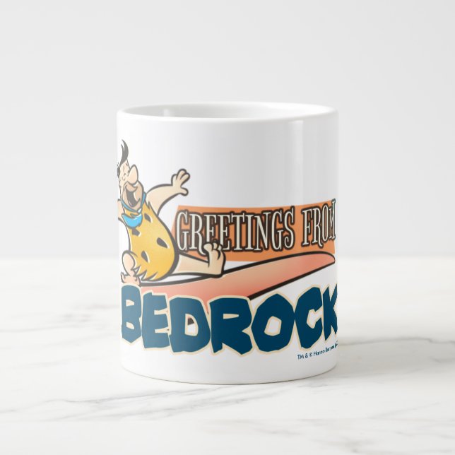 Taza De Café Gigante Los Picapiedra | Fred - Saludos desde Bedrock (Frente)