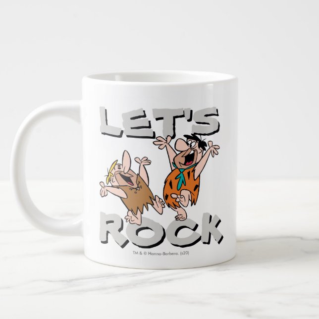 Taza De Café Gigante Los Picapiedra | Fred y Barney - Vamos a rock (Izquierda)
