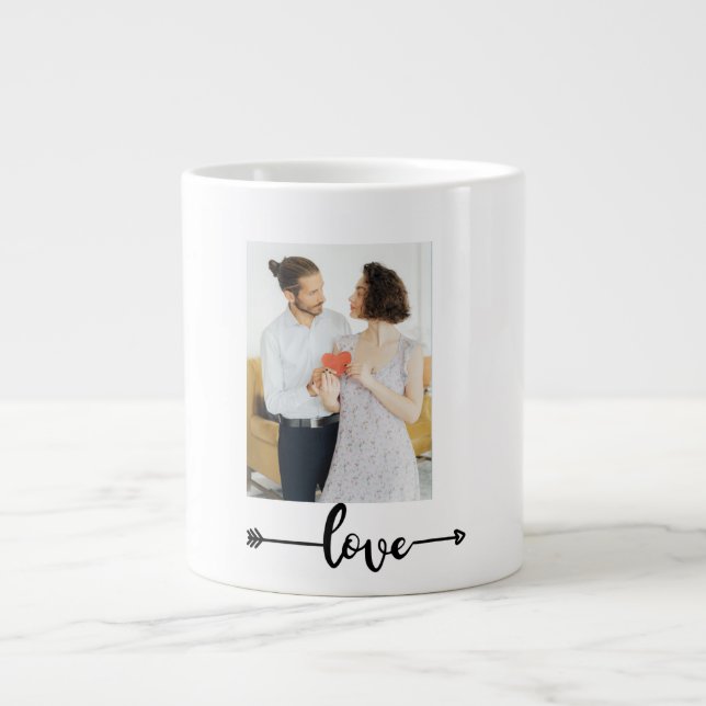 Taza De Café Gigante Love Arrow Couple Mug – Romantic Gift (Frente)