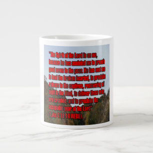 Taza De Café Gigante Lucas 4:18-19 WEBU Mug