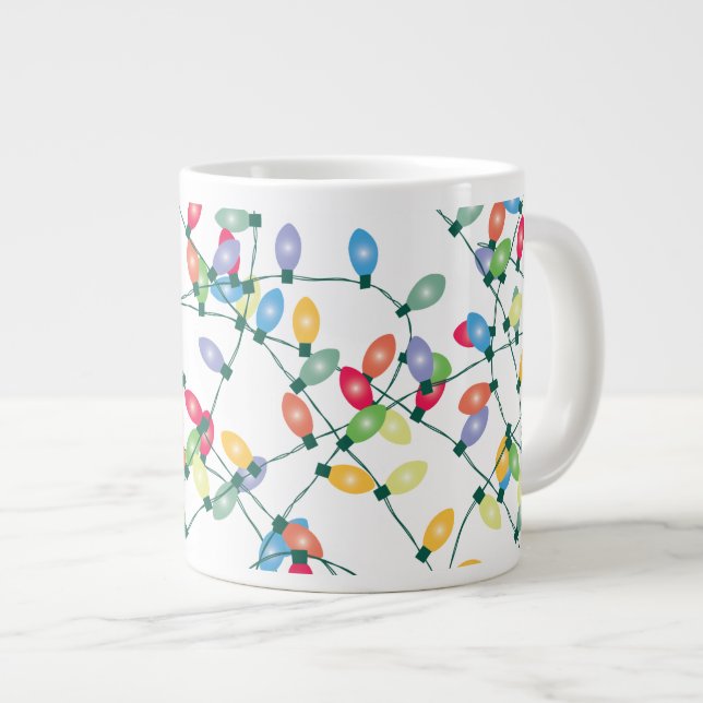 Taza De Café Gigante Luces de navidades entrelazadas (Derecha)