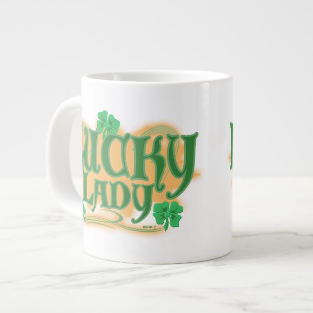 Taza De Café Gigante Lucky Lady Mugs (Izquierda)
