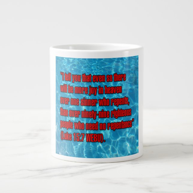 Taza De Café Gigante Luke 15:7 WEBU Mug (Frente)