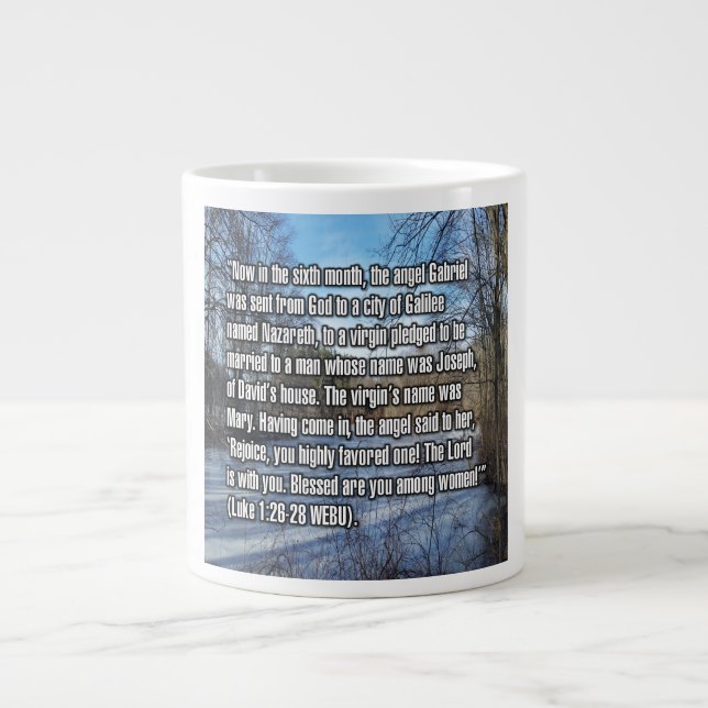 Taza De Café Gigante Luke 1:26-28 WEBU Mug (Frente)