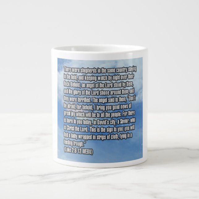 Taza De Café Gigante Luke 2:8-12 WEBU Mug (Frente)