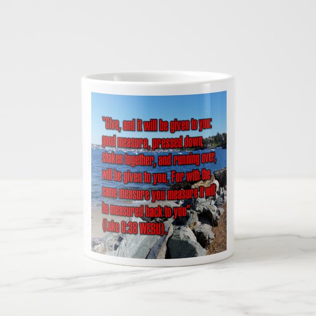Taza De Café Gigante Luke 6:38 WEBU Mug (Frente)