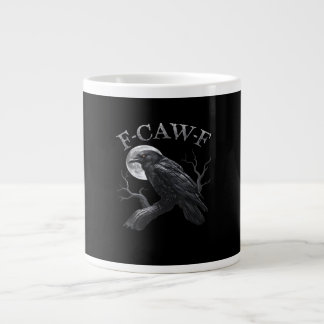 Taza De Café Gigante Luna Clásica Retro Pájaro Divertido Cuervo F-Caw-F